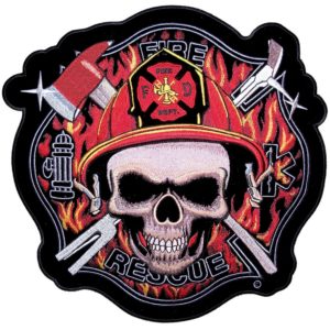 Skull fire fighter patch