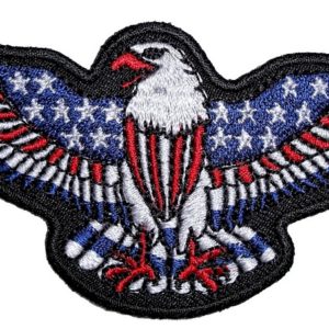 red white and blue biker patch
