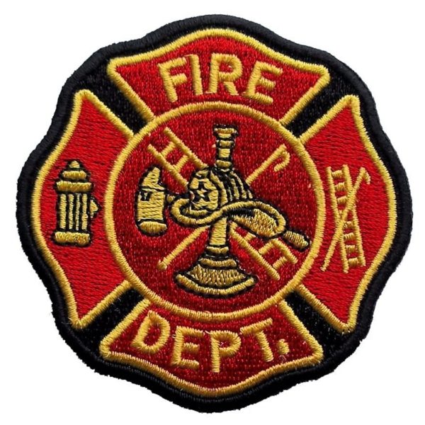 Biker patch fire department badge