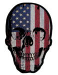 American flag skull biker patch