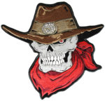Cowboy skull biker patch