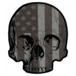 American flag half skull patch