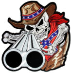 Confederate cowboy skeleton patch