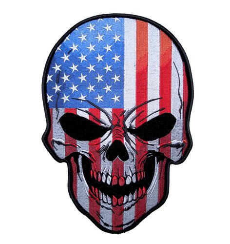 patriotic american flag skull